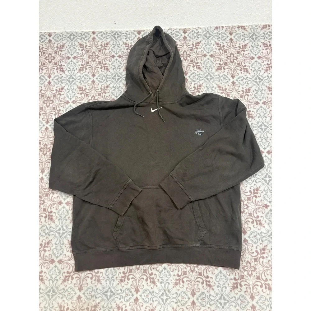 Nike custom Graphic Pullover Hoodie Charcoal Gray XL Mens Sweatshirt